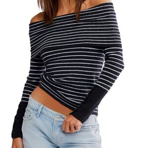 NWT Free People evergreen off the shoulder sweater